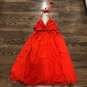 Bright red Free People halter dress!